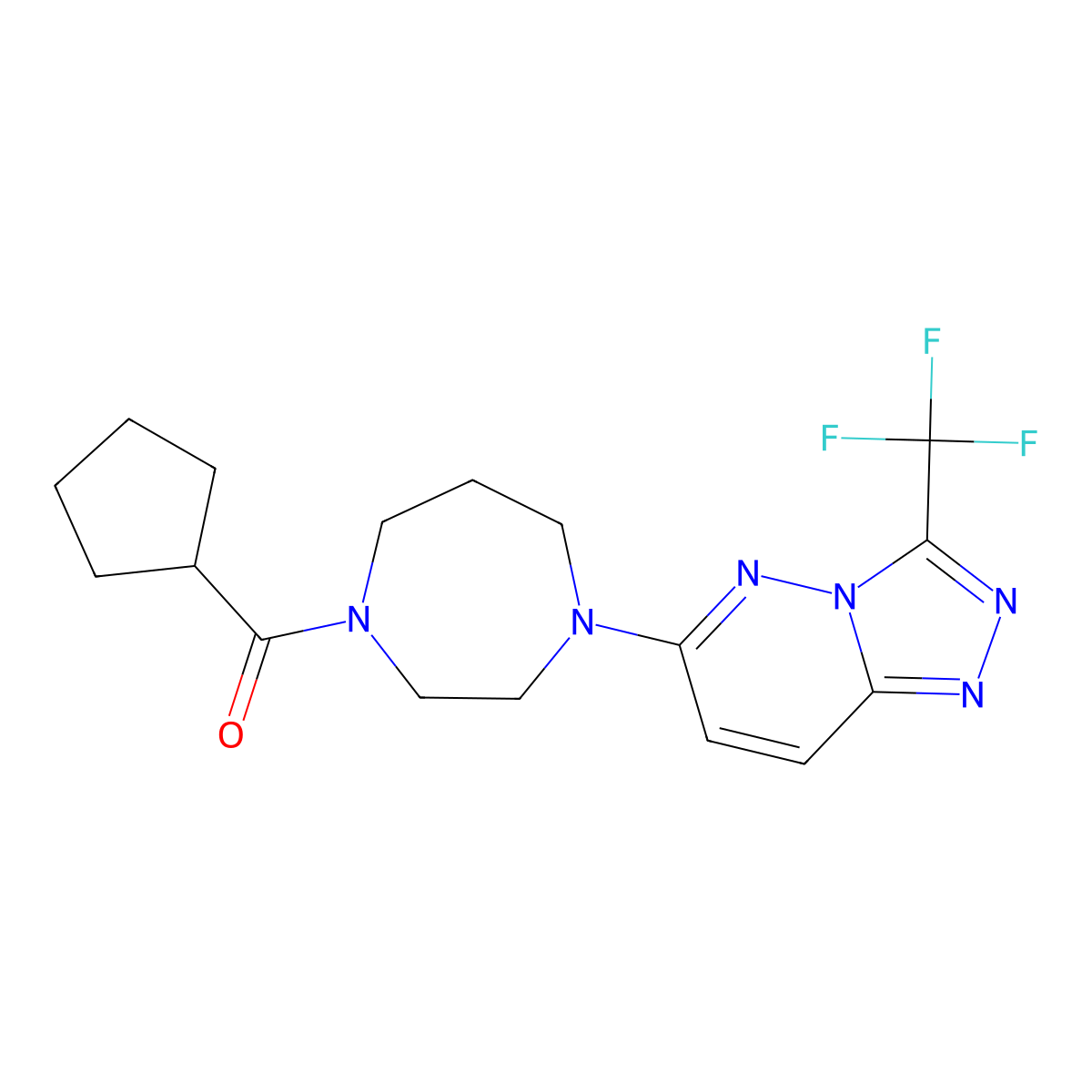 1-Cyclopentanecarbonyl-4-[3-(trifluoromethyl)-[1,2,4]triazolo[4,3-b]pyridazin-6-yl]-1,4-diazepane molecular structure, CAS 2380171-08-2