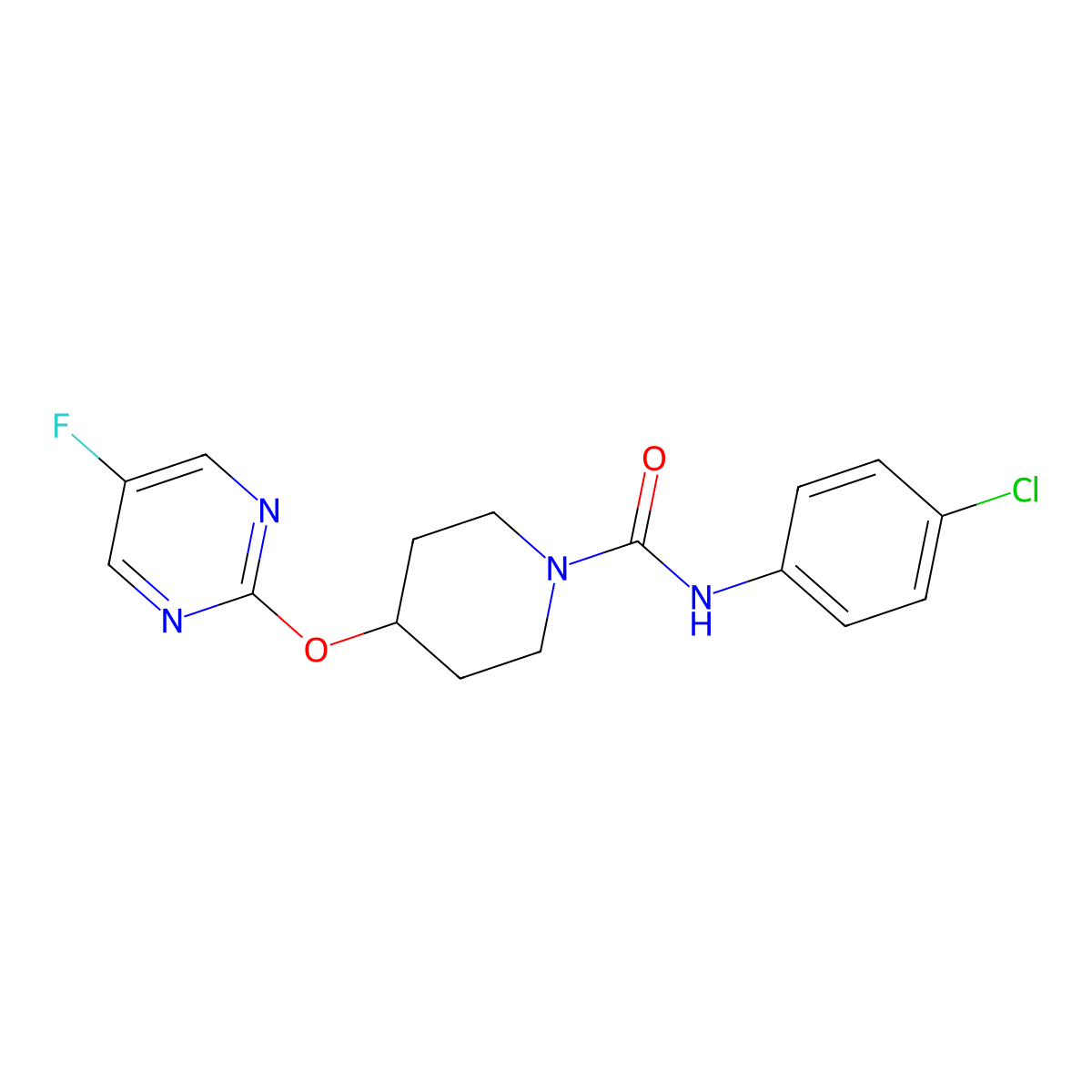 N-(4-chlorophenyl)-4-[(5-fluoropyrimidin-2-yl)oxy]piperidine-1-carboxamide molecular structure, CAS 2380171-11-7