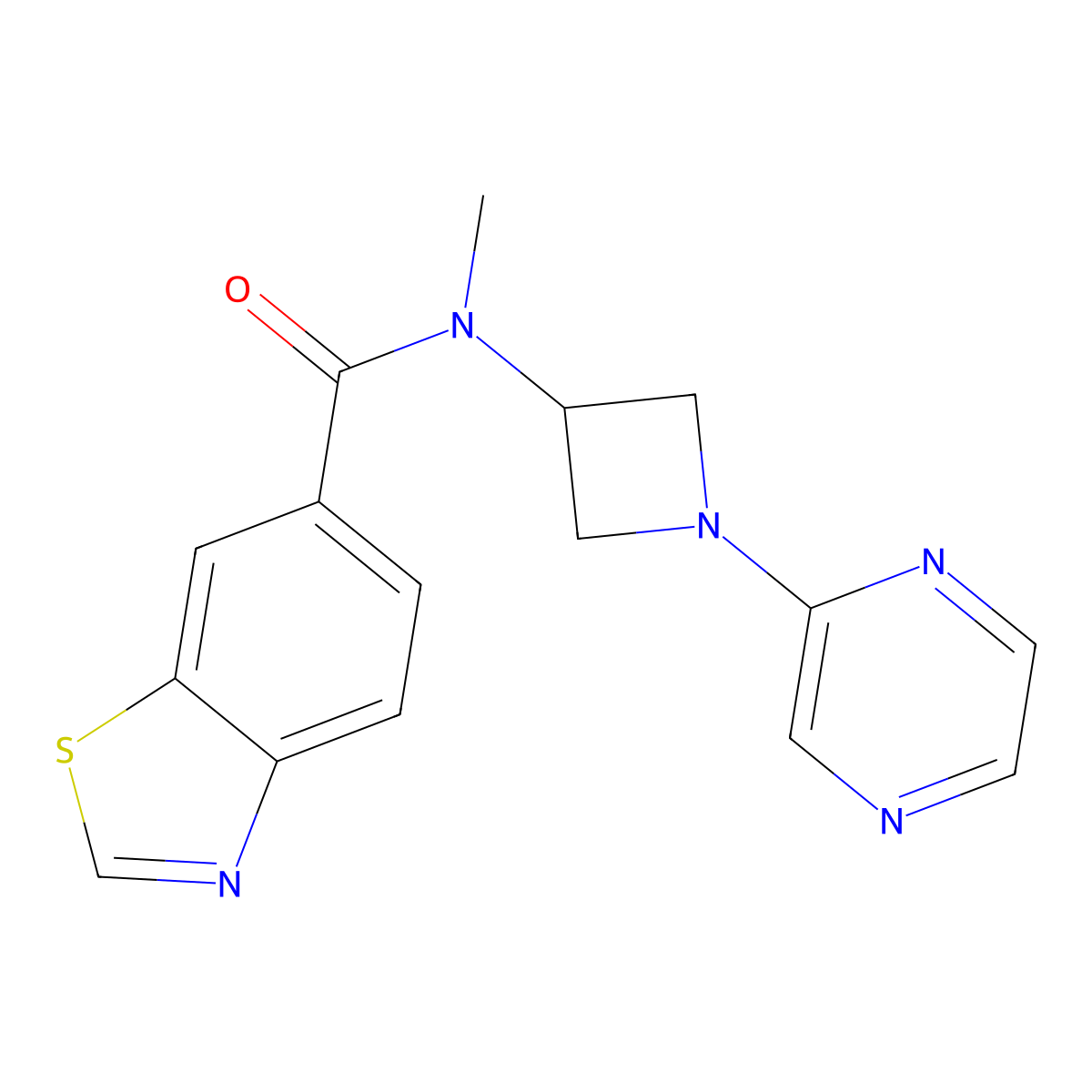 N-methyl-N-[1-(pyrazin-2-yl)azetidin-3-yl]-1,3-benzothiazole-6-carboxamide molecular structure, CAS 2380171-12-8