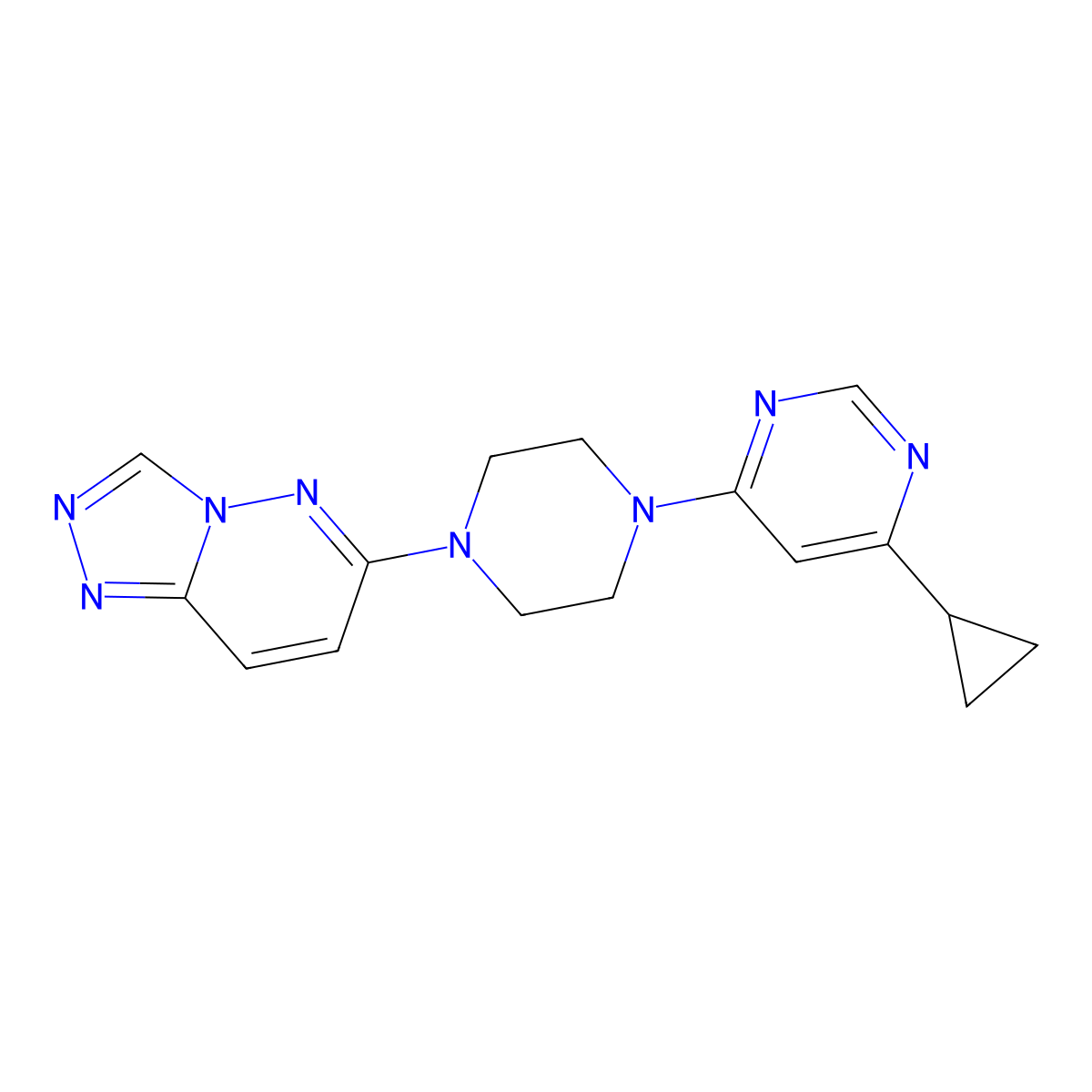 4-Cyclopropyl-6-(4-{[1,2,4]triazolo[4,3-b]pyridazin-6-yl}piperazin-1-yl)pyrimidine molecular structure, CAS 2380171-13-9