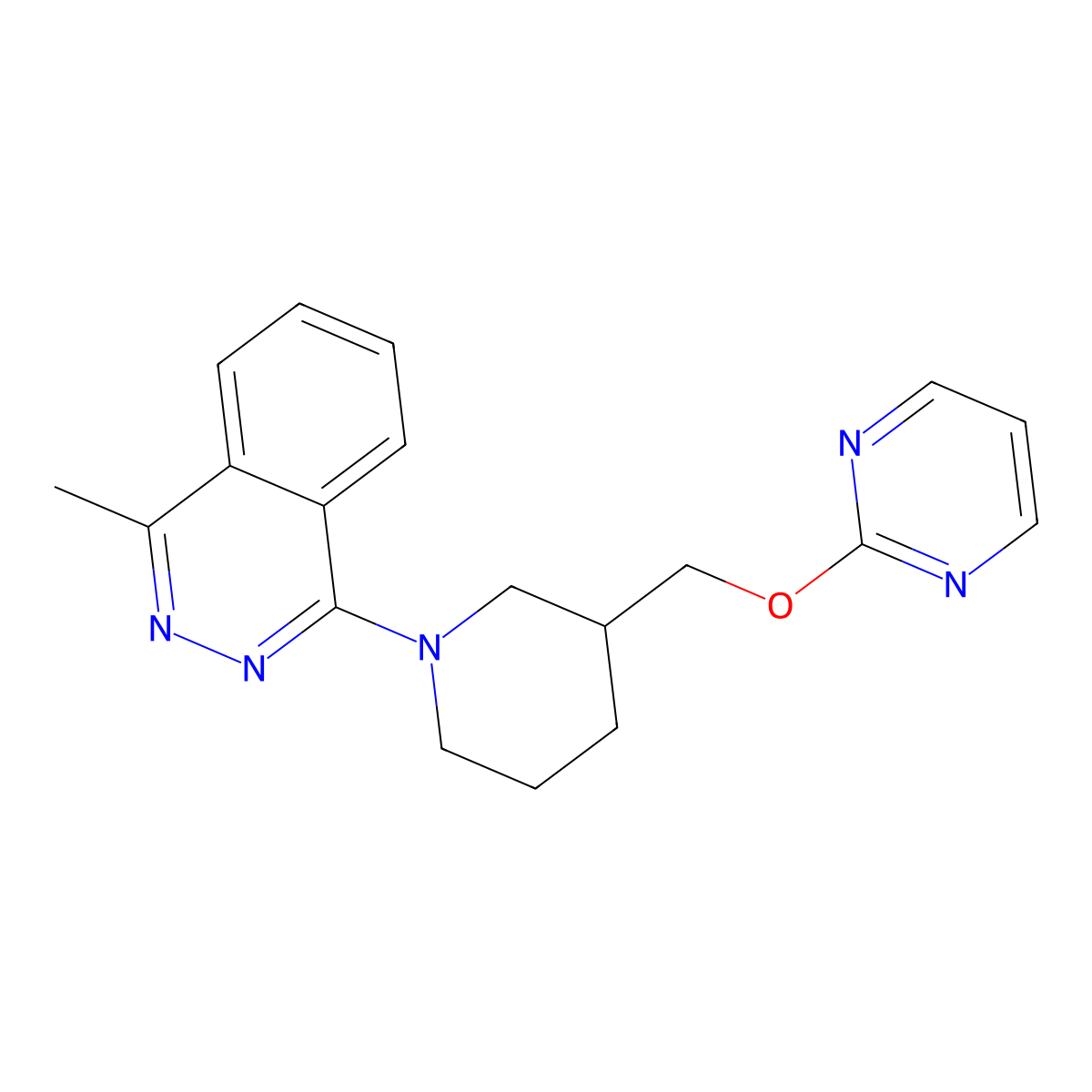 1-Methyl-4-{3-[(pyrimidin-2-yloxy)methyl]piperidin-1-yl}phthalazine molecular structure, CAS 2380171-18-4