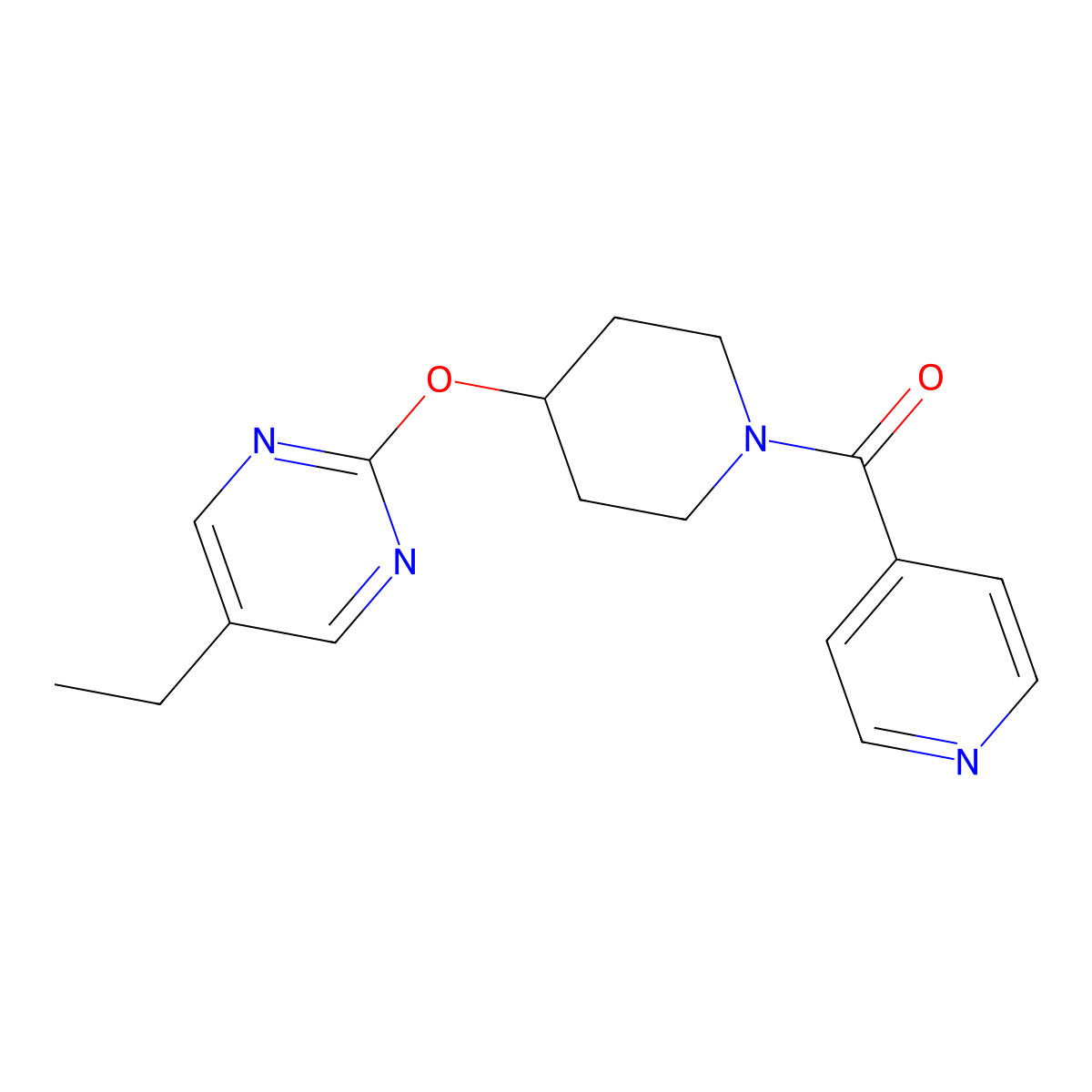 5-Ethyl-2-{[1-(pyridine-4-carbonyl)piperidin-4-yl]oxy}pyrimidine molecular structure, CAS 2380171-19-5