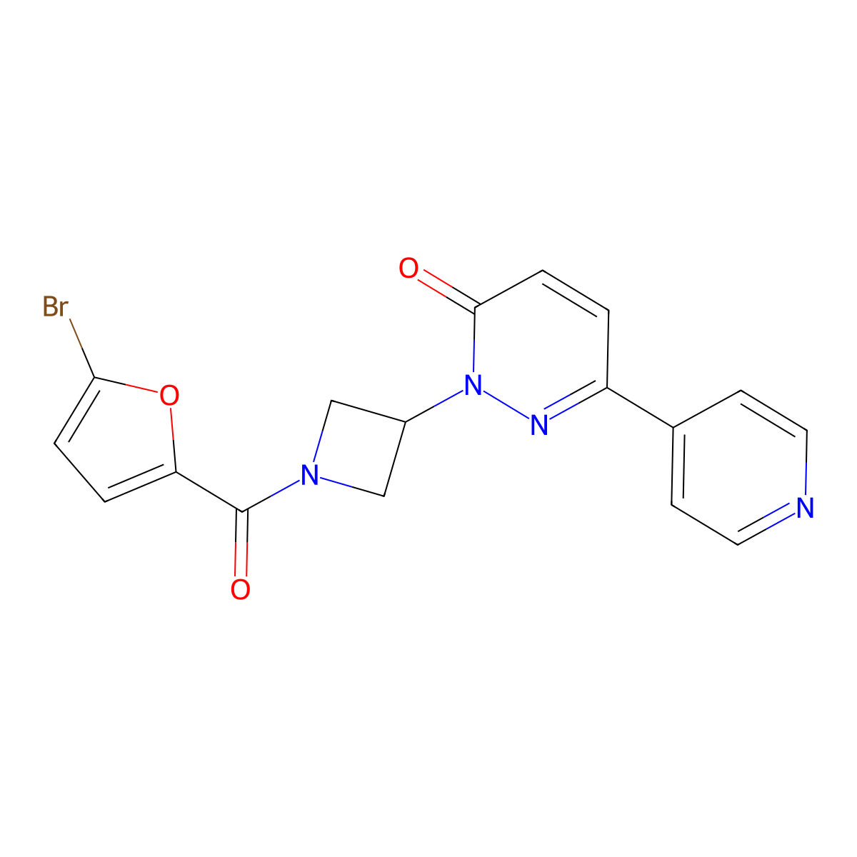 2-[1-(5-Bromofuran-2-carbonyl)azetidin-3-yl]-6-(pyridin-4-yl)-2,3-dihydropyridazin-3-one molecular structure, CAS 2380171-22-0