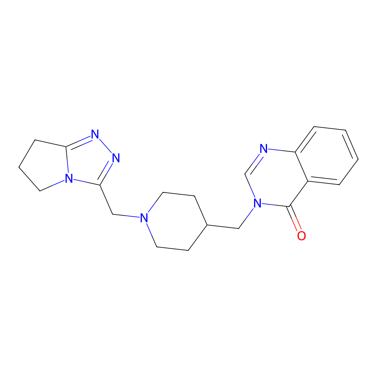 3-{[1-({5H,6H,7H-pyrrolo[2,1-c][1,2,4]triazol-3-yl}methyl)piperidin-4-yl]methyl}-3,4-dihydroquinazolin-4-one molecular structure, CAS 2380171-23-1