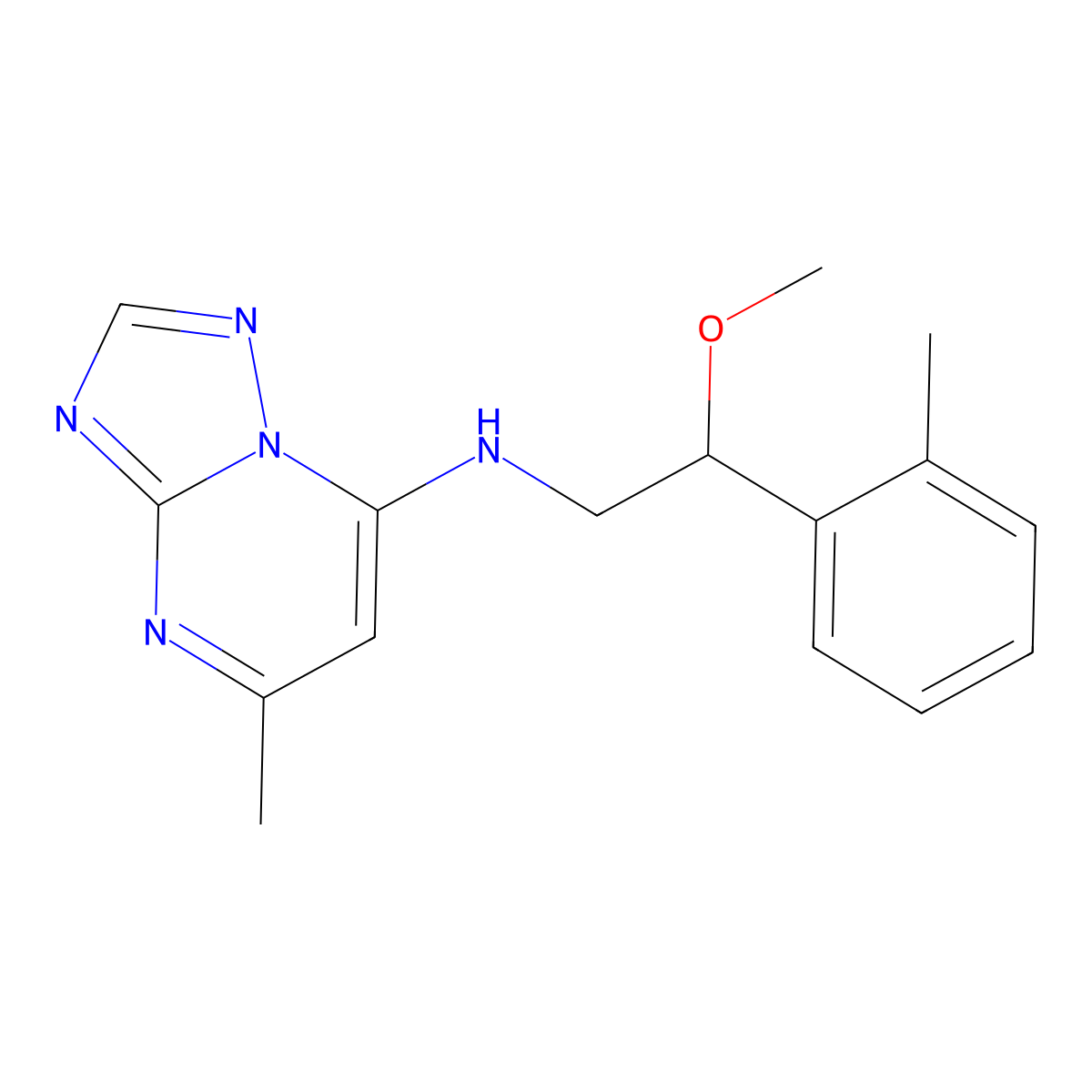 N-[2-Methoxy-2-(2-methylphenyl)ethyl]-5-methyl-[1,2,4]triazolo[1,5-a]pyrimidin-7-amine molecular structure, CAS 2380171-30-0