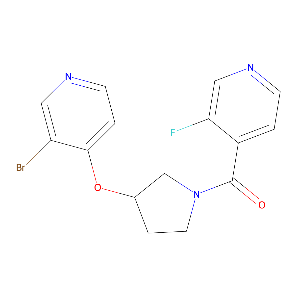 4-{3-[(3-Bromopyridin-4-yl)oxy]pyrrolidine-1-carbonyl}-3-fluoropyridine molecular structure, CAS 2380171-31-1
