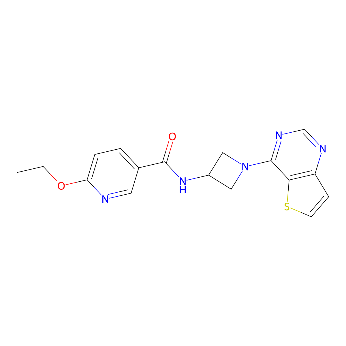 6-ethoxy-N-(1-{thieno[3,2-d]pyrimidin-4-yl}azetidin-3-yl)pyridine-3-carboxamide molecular structure, CAS 2380171-36-6