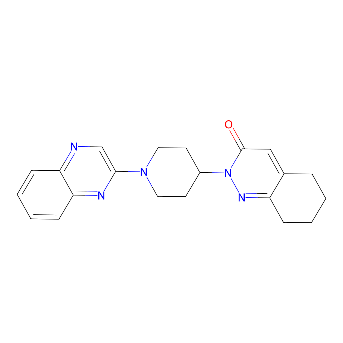 2-[1-(Quinoxalin-2-yl)piperidin-4-yl]-2,3,5,6,7,8-hexahydrocinnolin-3-one molecular structure, CAS 2380171-40-2