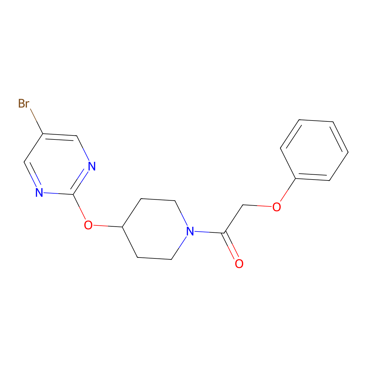 1-{4-[(5-Bromopyrimidin-2-yl)oxy]piperidin-1-yl}-2-phenoxyethan-1-one molecular structure, CAS 2380171-41-3
