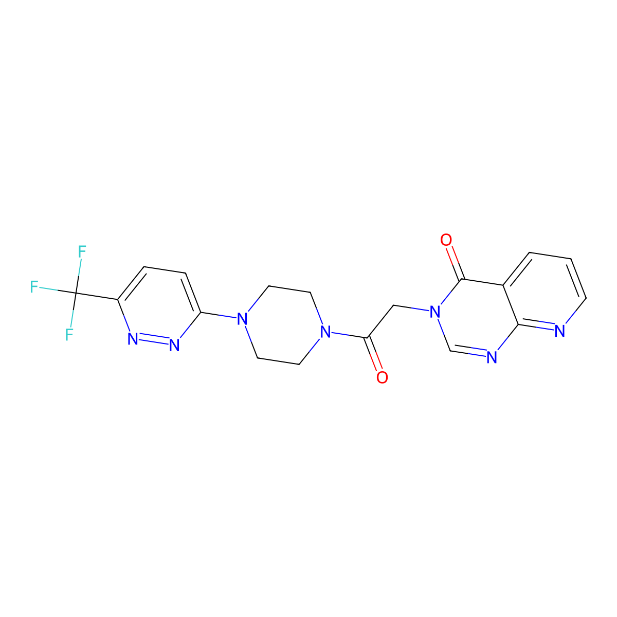 3-(2-oxo-2-{4-[6-(trifluoromethyl)pyridazin-3-yl]piperazin-1-yl}ethyl)-3H,4H-pyrido[2,3-d]pyrimidin-4-one molecular structure, CAS 2380171-43-5