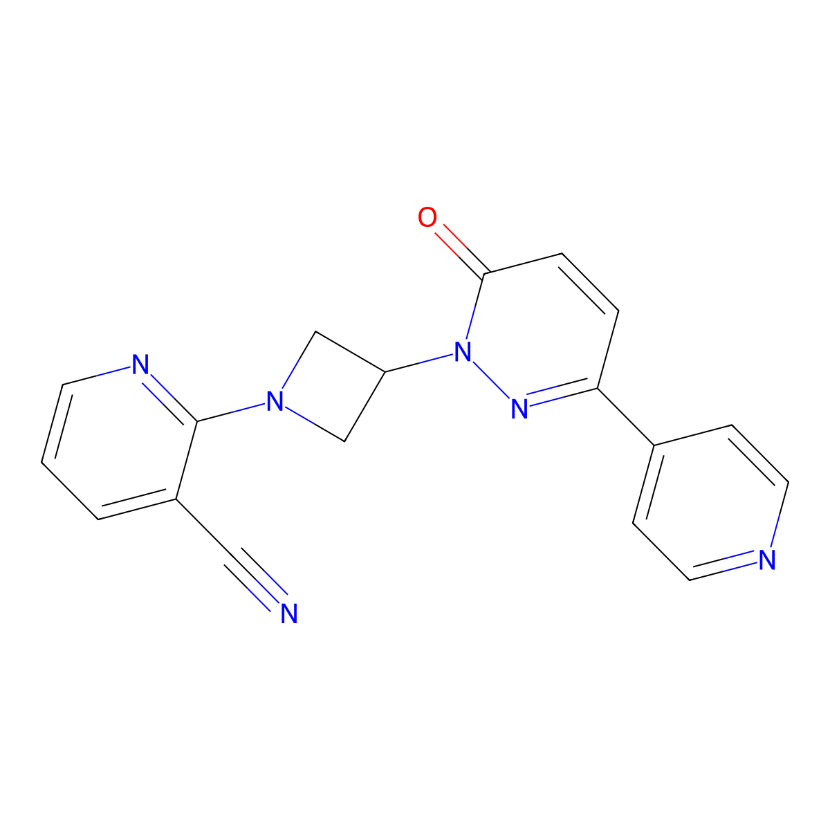 2-{3-[6-Oxo-3-(pyridin-4-yl)-1,6-dihydropyridazin-1-yl]azetidin-1-yl}pyridine-3-carbonitrile molecular structure, CAS 2380171-45-7