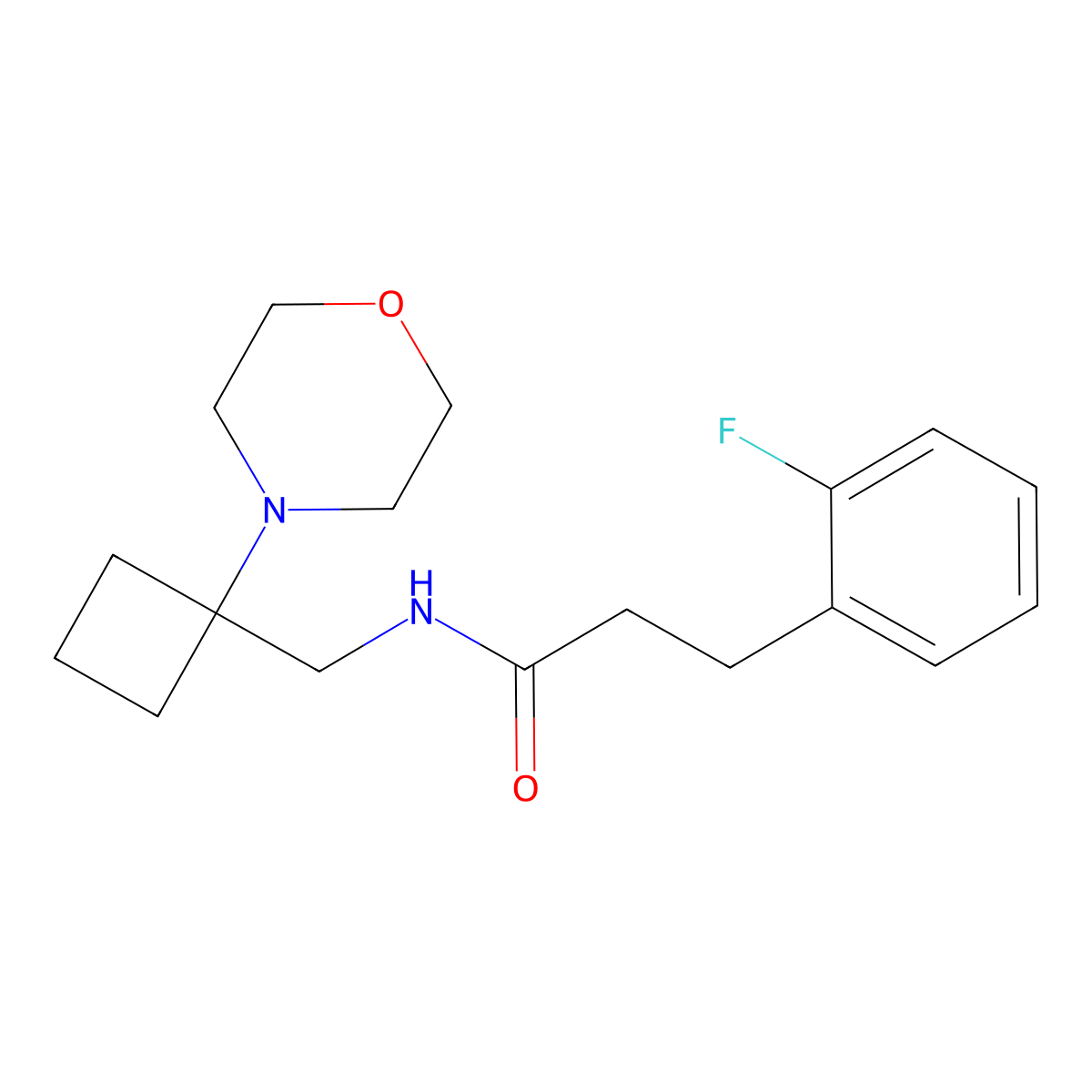 3-(2-fluorophenyl)-N-{[1-(morpholin-4-yl)cyclobutyl]methyl}propanamide molecular structure, CAS 2380171-46-8