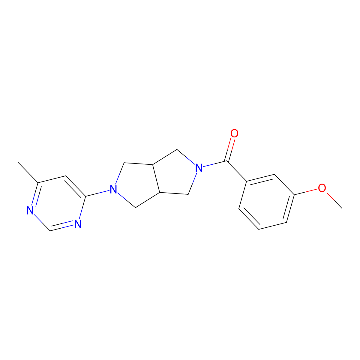 4-[5-(3-Methoxybenzoyl)-octahydropyrrolo[3,4-c]pyrrol-2-yl]-6-methylpyrimidine molecular structure, CAS 2380171-47-9