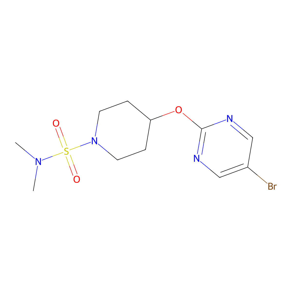 4-[(5-bromopyrimidin-2-yl)oxy]-N,N-dimethylpiperidine-1-sulfonamide molecular structure, CAS 2380171-49-1