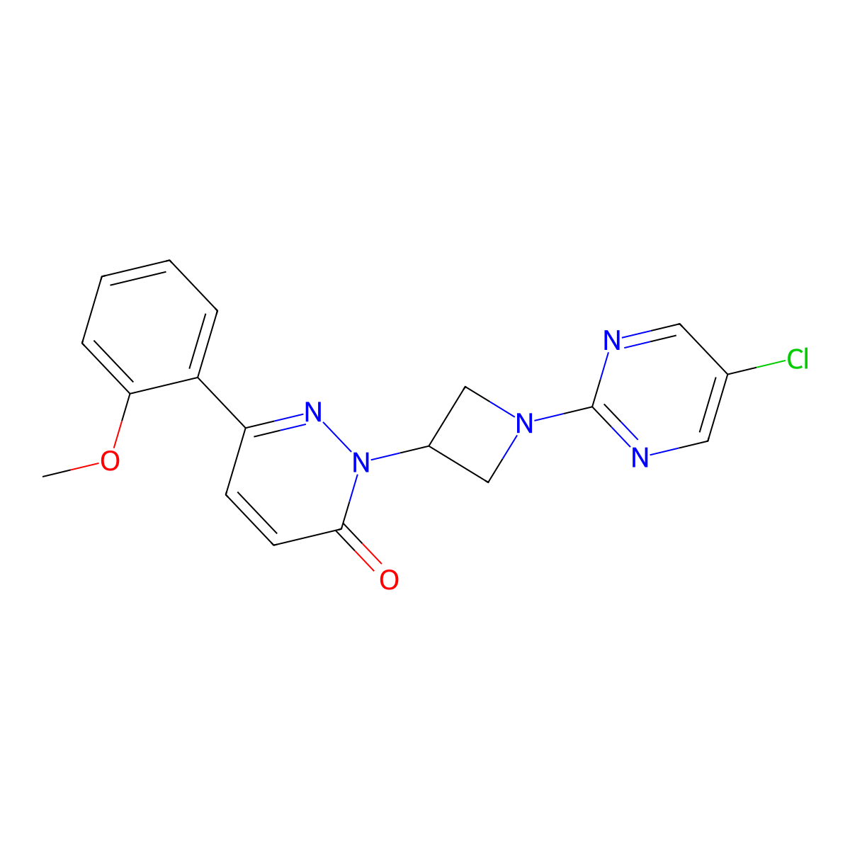 2-[1-(5-Chloropyrimidin-2-yl)azetidin-3-yl]-6-(2-methoxyphenyl)-2,3-dihydropyridazin-3-one molecular structure, CAS 2380171-55-9