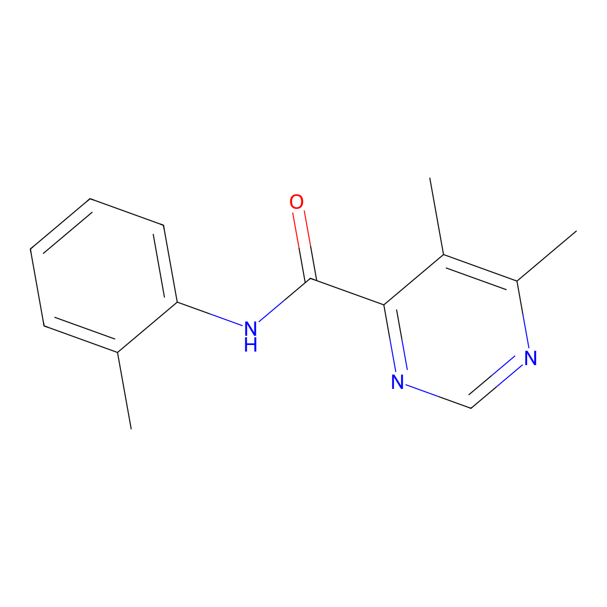 5,6-Dimethyl-N-(2-methylphenyl)pyrimidine-4-carboxamide molecular structure, CAS 2380171-56-0
