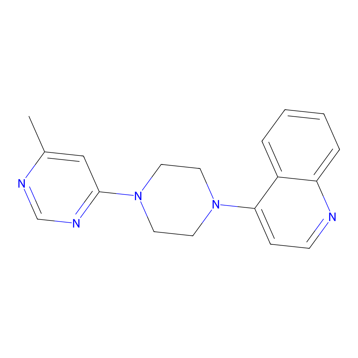 4-[4-(6-Methylpyrimidin-4-yl)piperazin-1-yl]quinoline molecular structure, CAS 2380171-58-2