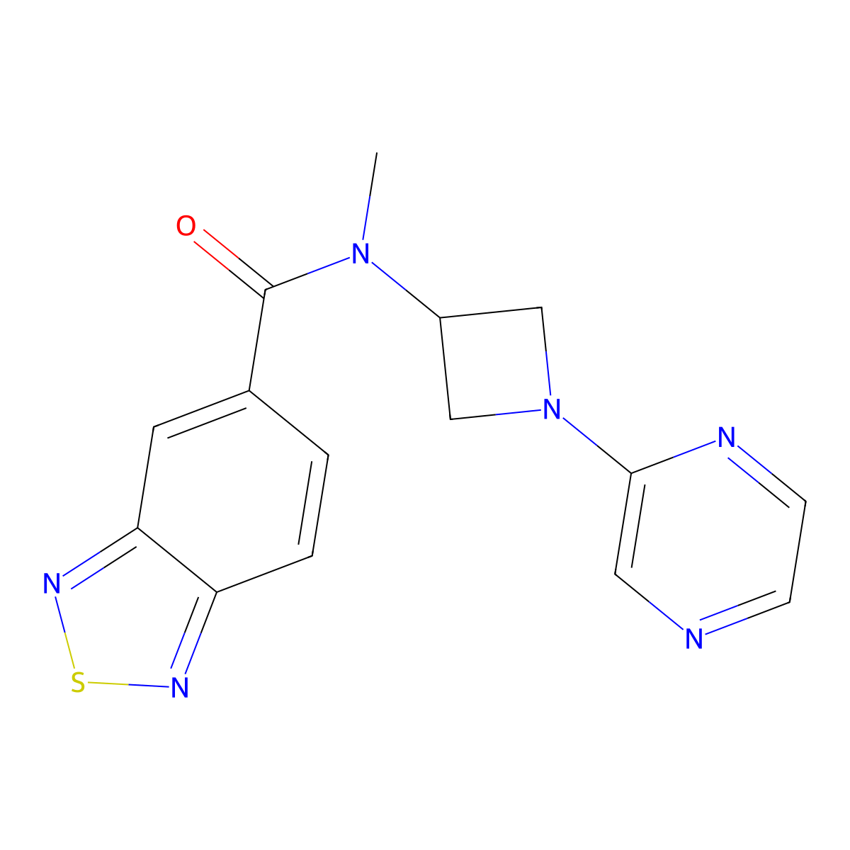 N-methyl-N-[1-(pyrazin-2-yl)azetidin-3-yl]-2,1,3-benzothiadiazole-5-carboxamide molecular structure, CAS 2380171-74-2