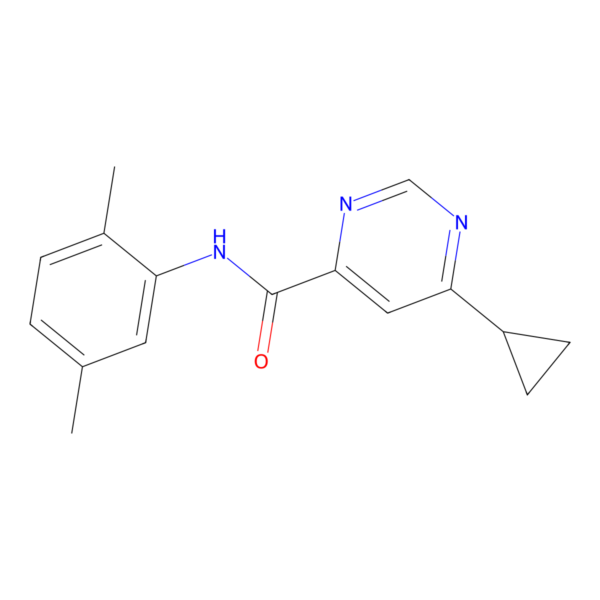 6-Cyclopropyl-N-(2,5-dimethylphenyl)pyrimidine-4-carboxamide molecular structure, CAS 2380171-75-3