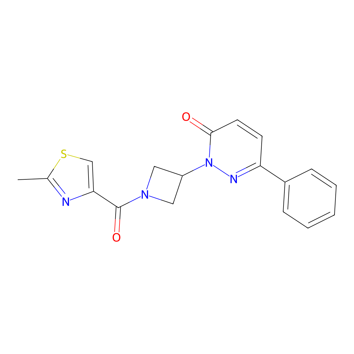 2-[1-(2-Methyl-1,3-thiazole-4-carbonyl)azetidin-3-yl]-6-phenyl-2,3-dihydropyridazin-3-one molecular structure, CAS 2380171-82-2