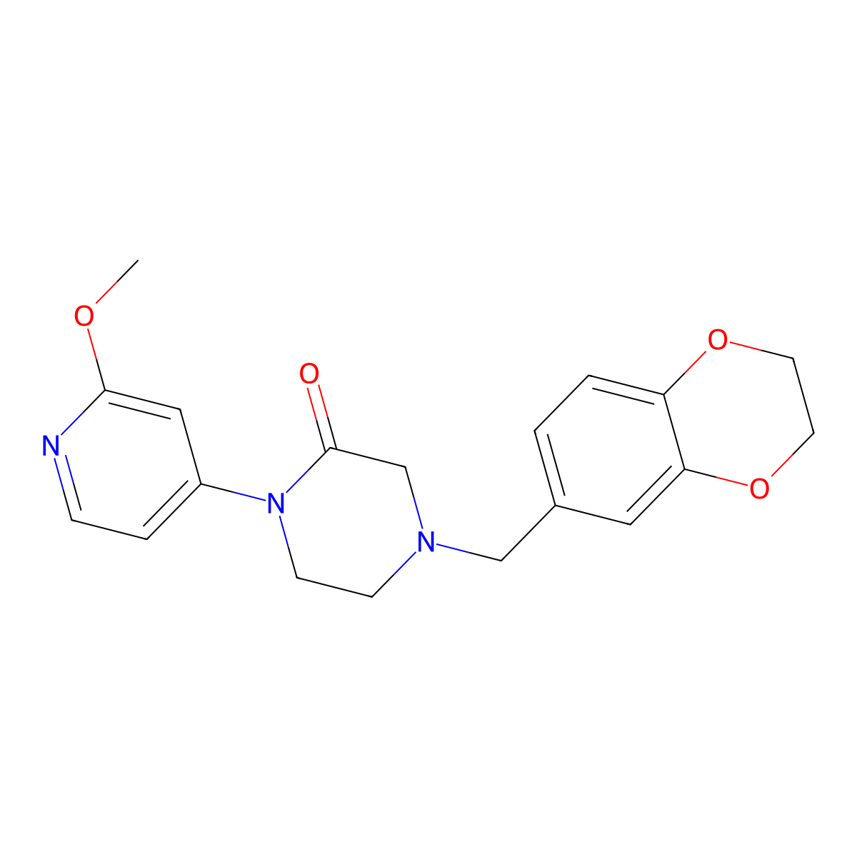 4-[(2,3-Dihydro-1,4-benzodioxin-6-yl)methyl]-1-(2-methoxypyridin-4-yl)piperazin-2-one molecular structure, CAS 2380171-85-5