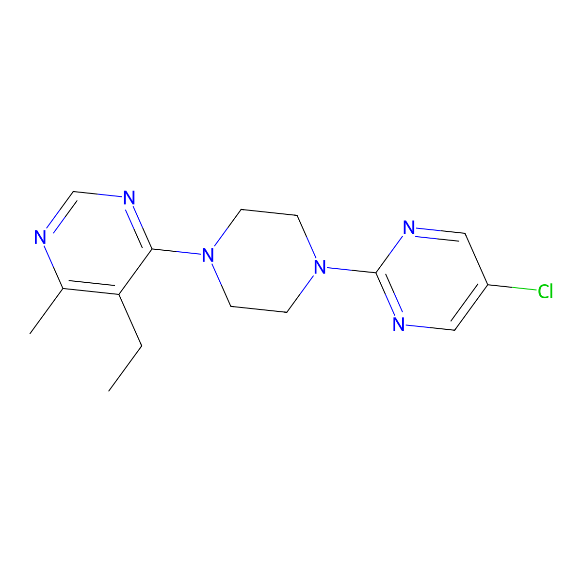 4-[4-(5-Chloropyrimidin-2-yl)piperazin-1-yl]-5-ethyl-6-methylpyrimidine molecular structure, CAS 2380171-88-8