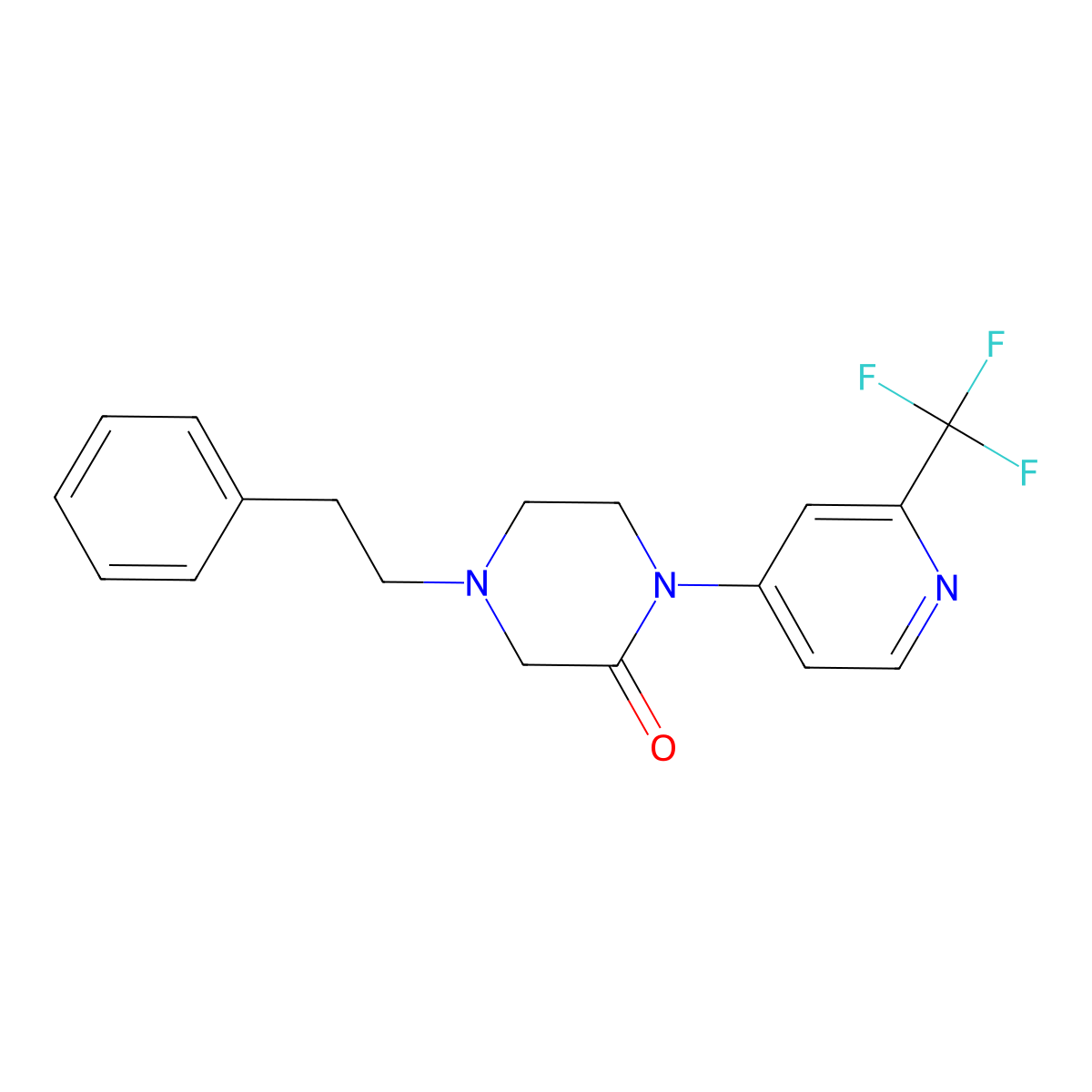 4-(2-Phenylethyl)-1-[2-(trifluoromethyl)pyridin-4-yl]piperazin-2-one molecular structure, CAS 2380171-89-9