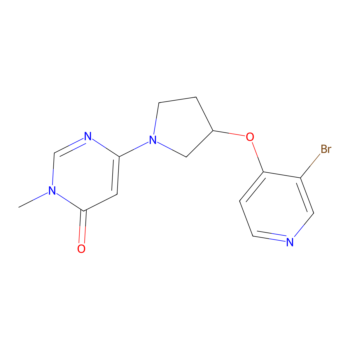 6-{3-[(3-Bromopyridin-4-yl)oxy]pyrrolidin-1-yl}-3-methyl-3,4-dihydropyrimidin-4-one molecular structure, CAS 2380171-95-7