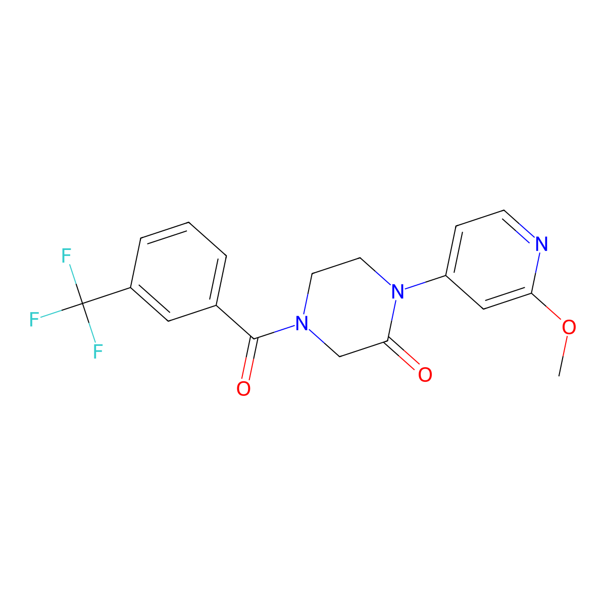 1-(2-Methoxypyridin-4-yl)-4-[3-(trifluoromethyl)benzoyl]piperazin-2-one molecular structure, CAS 2380172-01-8