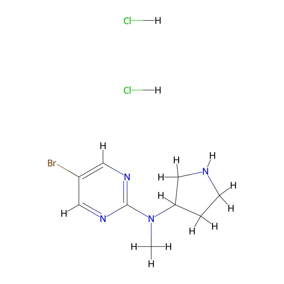 5-bromo-N-methyl-N-(pyrrolidin-3-yl)pyrimidin-2-amine dihydrochloride molecular structure, CAS 2380172-02-9