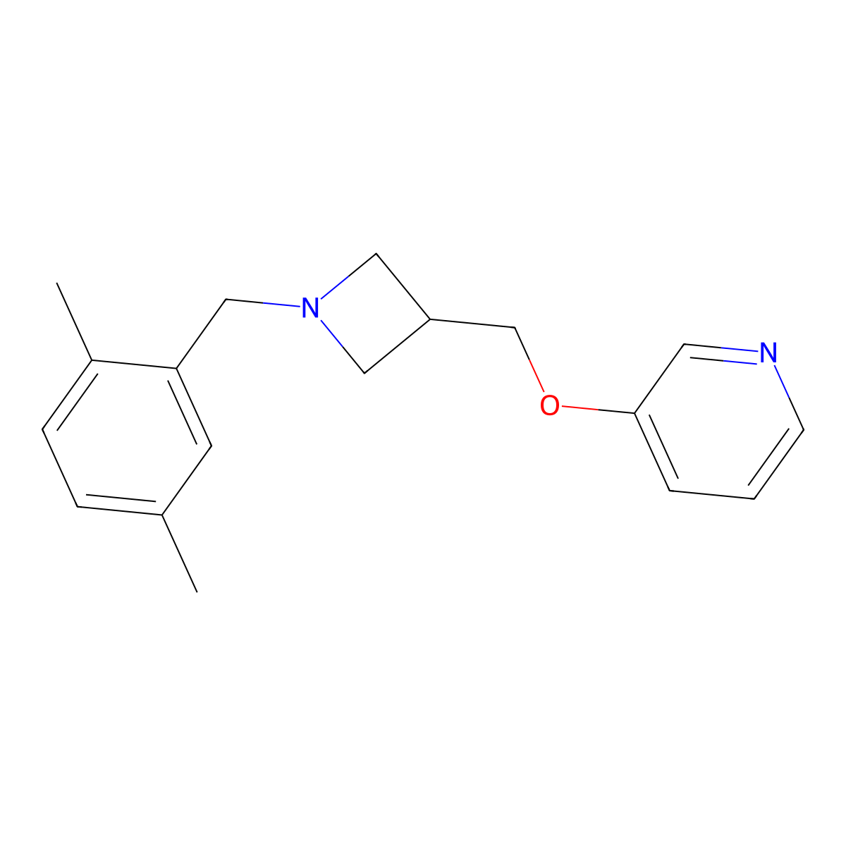3-({1-[(2,5-Dimethylphenyl)methyl]azetidin-3-yl}methoxy)pyridine molecular structure, CAS 2380172-05-2