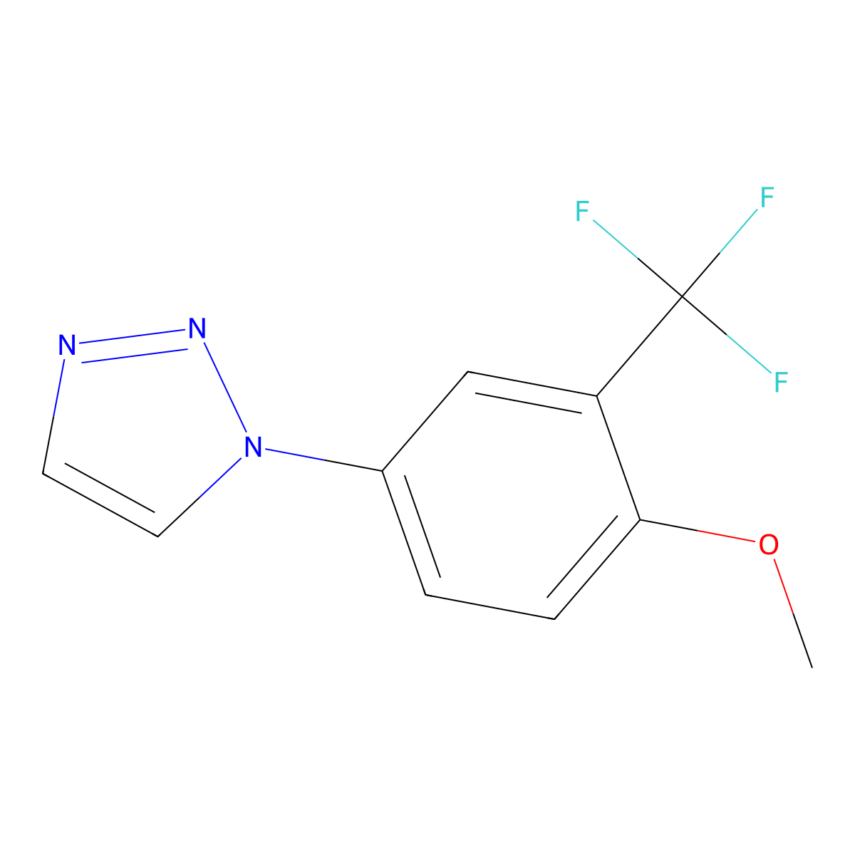 1-[4-methoxy-3-(trifluoromethyl)phenyl]-1H-1,2,3-triazole molecular structure, CAS 2380172-09-6