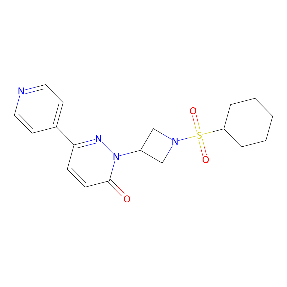 2-[1-(Cyclohexanesulfonyl)azetidin-3-yl]-6-(pyridin-4-yl)-2,3-dihydropyridazin-3-one molecular structure, CAS 2380172-10-9