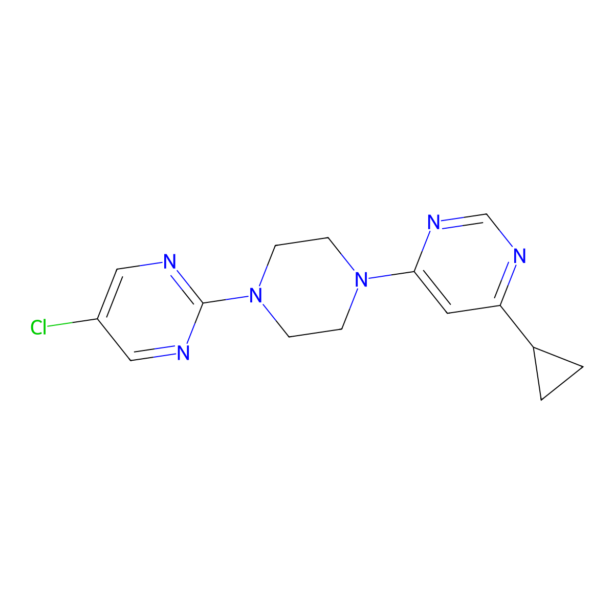 4-[4-(5-Chloropyrimidin-2-yl)piperazin-1-yl]-6-cyclopropylpyrimidine molecular structure, CAS 2380172-11-0