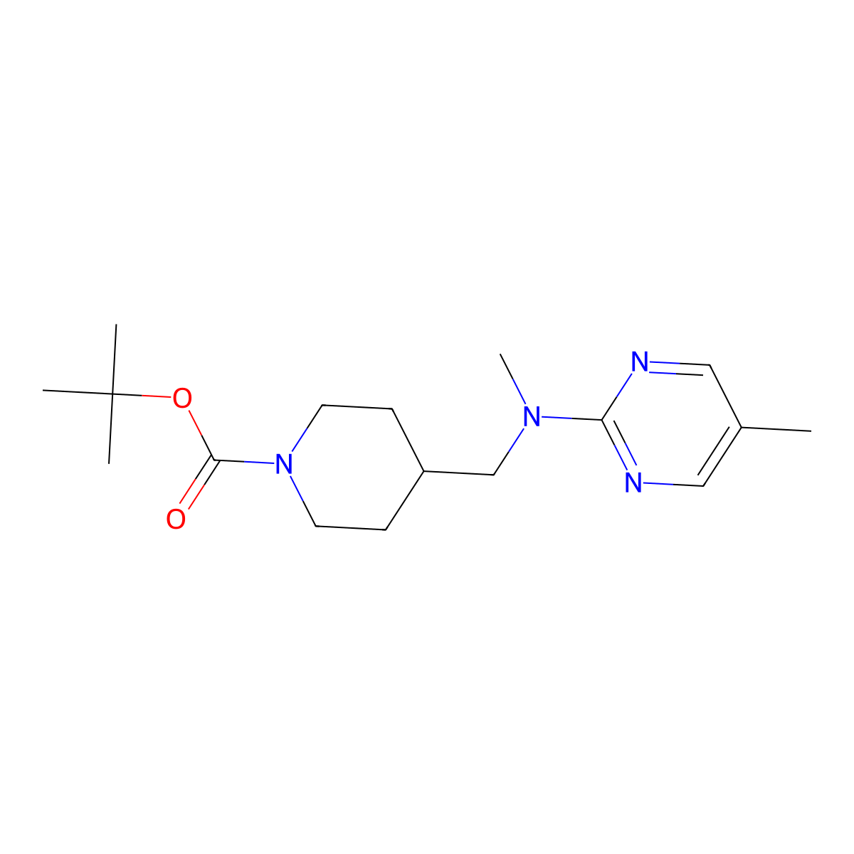 Tert-butyl 4-{[methyl(5-methylpyrimidin-2-yl)amino]methyl}piperidine-1-carboxylate molecular structure, CAS 2380172-29-0