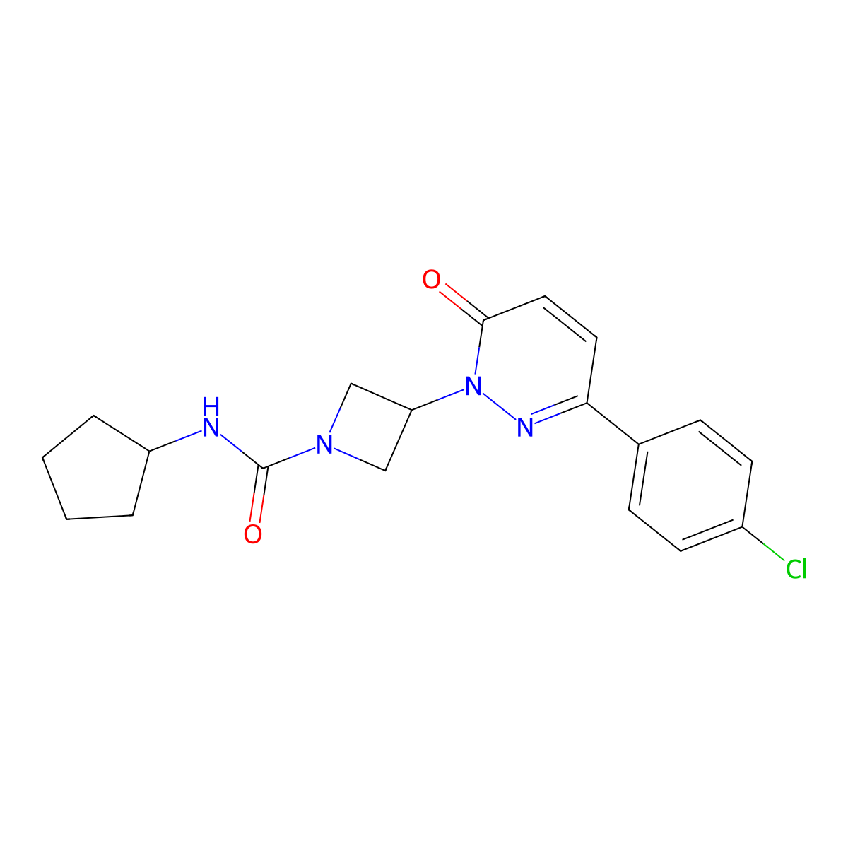 3-[3-(4-chlorophenyl)-6-oxo-1,6-dihydropyridazin-1-yl]-N-cyclopentylazetidine-1-carboxamide molecular structure, CAS 2380172-30-3
