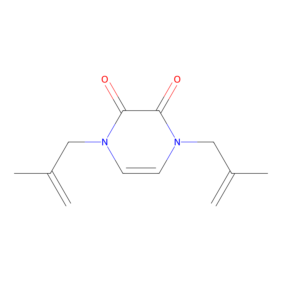 1,4-Bis(2-methylprop-2-en-1-yl)-1,2,3,4-tetrahydropyrazine-2,3-dione molecular structure, CAS 2380172-44-9