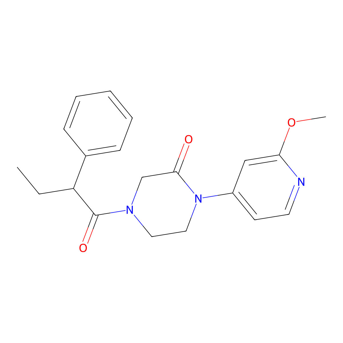 1-(2-Methoxypyridin-4-yl)-4-(2-phenylbutanoyl)piperazin-2-one molecular structure, CAS 2380172-47-2
