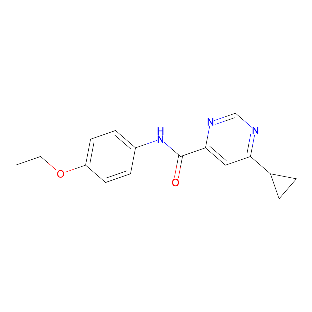 6-Cyclopropyl-N-(4-ethoxyphenyl)pyrimidine-4-carboxamide molecular structure, CAS 2380172-55-2