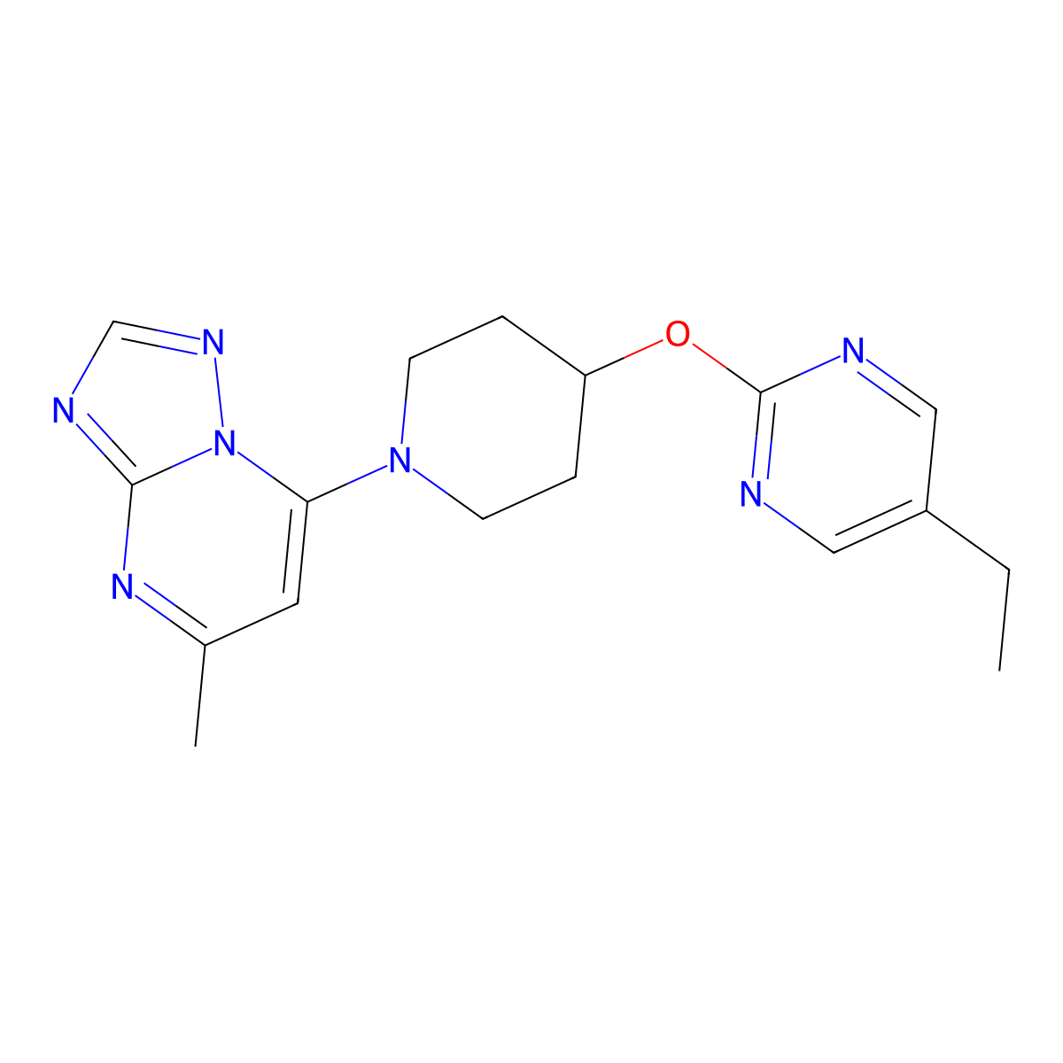 5-Ethyl-2-[(1-{5-methyl-[1,2,4]triazolo[1,5-a]pyrimidin-7-yl}piperidin-4-yl)oxy]pyrimidine molecular structure, CAS 2380172-64-3