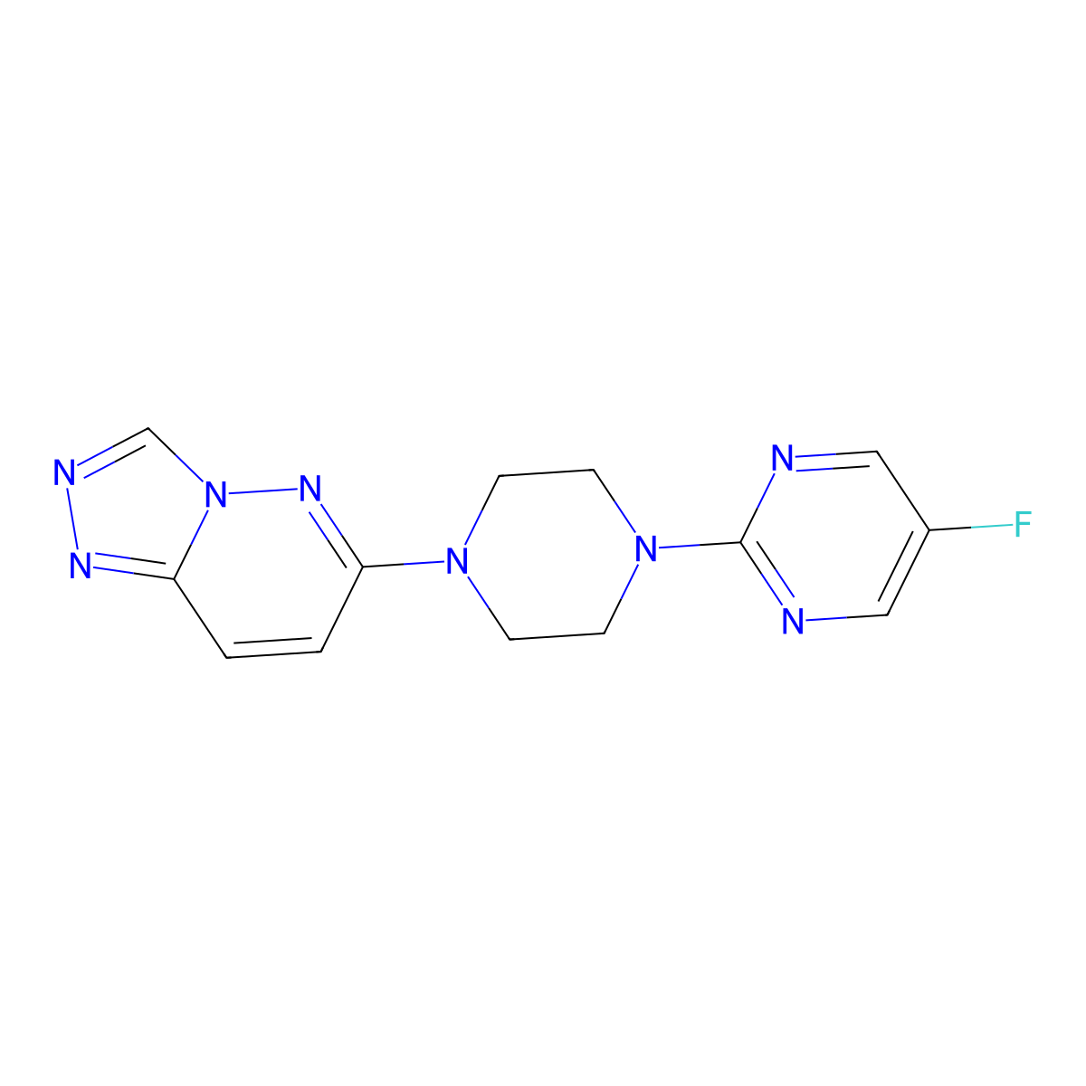 5-Fluoro-2-(4-{[1,2,4]triazolo[4,3-b]pyridazin-6-yl}piperazin-1-yl)pyrimidine molecular structure, CAS 2380172-66-5