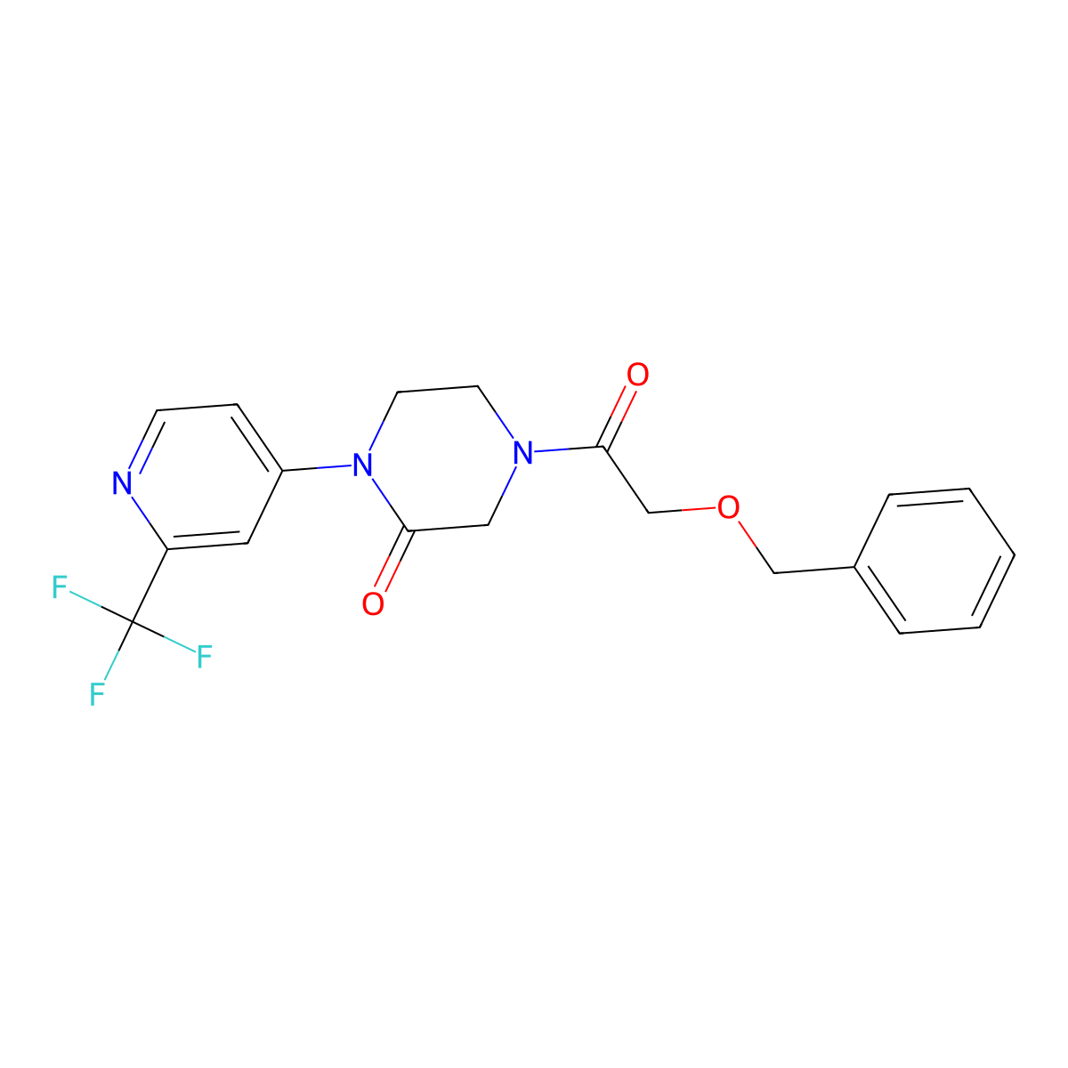 4-[2-(Benzyloxy)acetyl]-1-[2-(trifluoromethyl)pyridin-4-yl]piperazin-2-one molecular structure, CAS 2380172-67-6