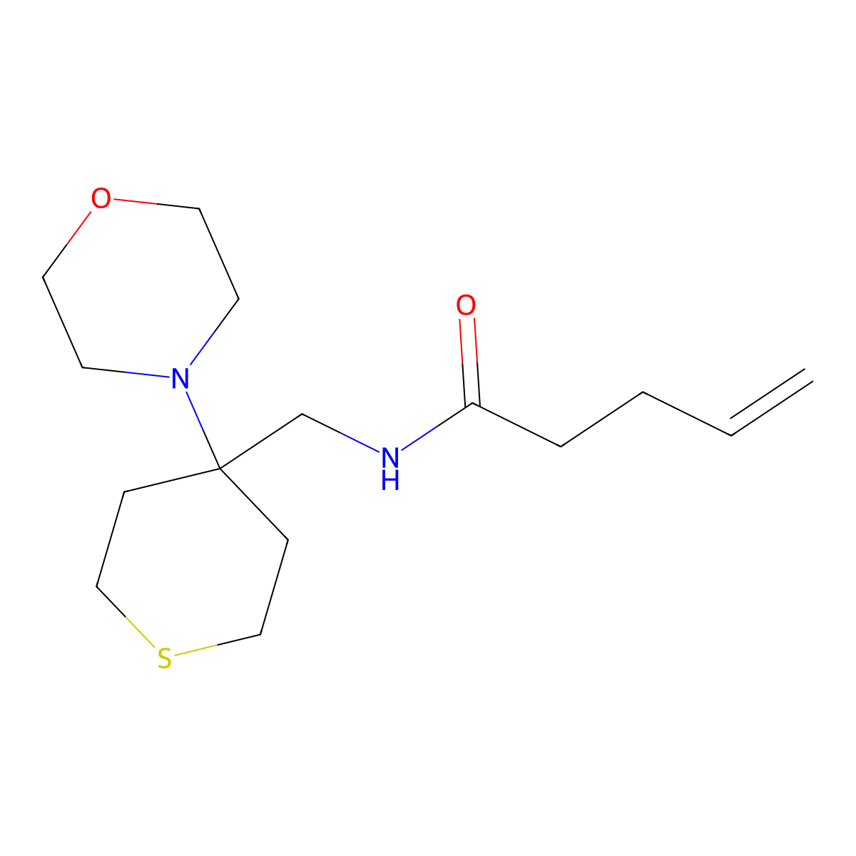 N-{[4-(morpholin-4-yl)thian-4-yl]methyl}pent-4-enamide molecular structure, CAS 2380172-70-1