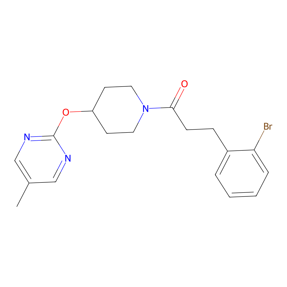 3-(2-Bromophenyl)-1-{4-[(5-methylpyrimidin-2-yl)oxy]piperidin-1-yl}propan-1-one molecular structure, CAS 2380172-72-3