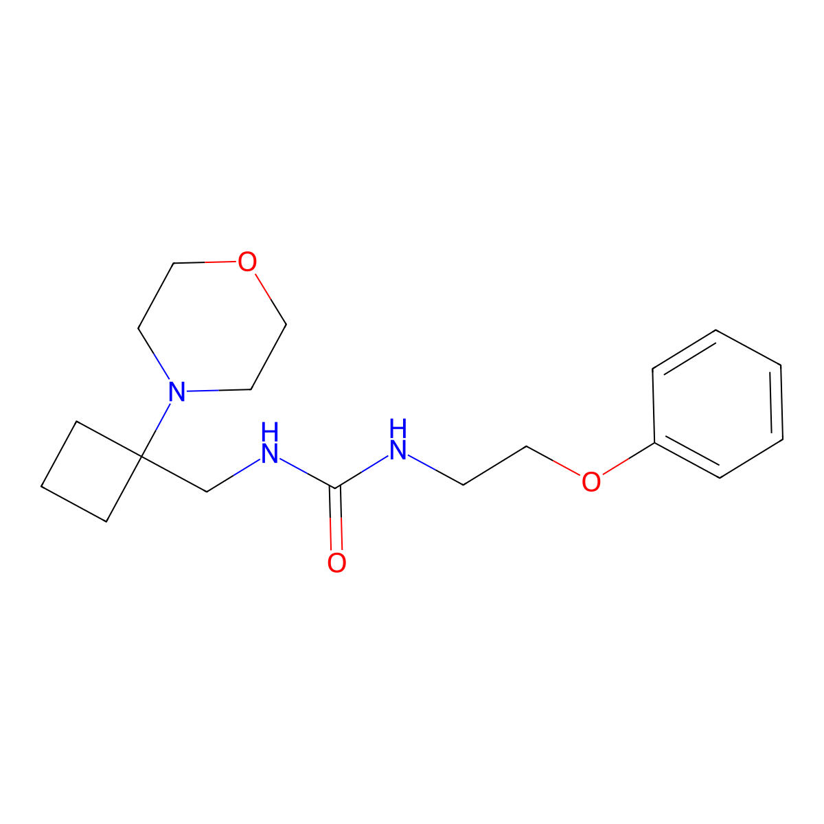 3-{[1-(Morpholin-4-yl)cyclobutyl]methyl}-1-(2-phenoxyethyl)urea molecular structure, CAS 2380172-73-4