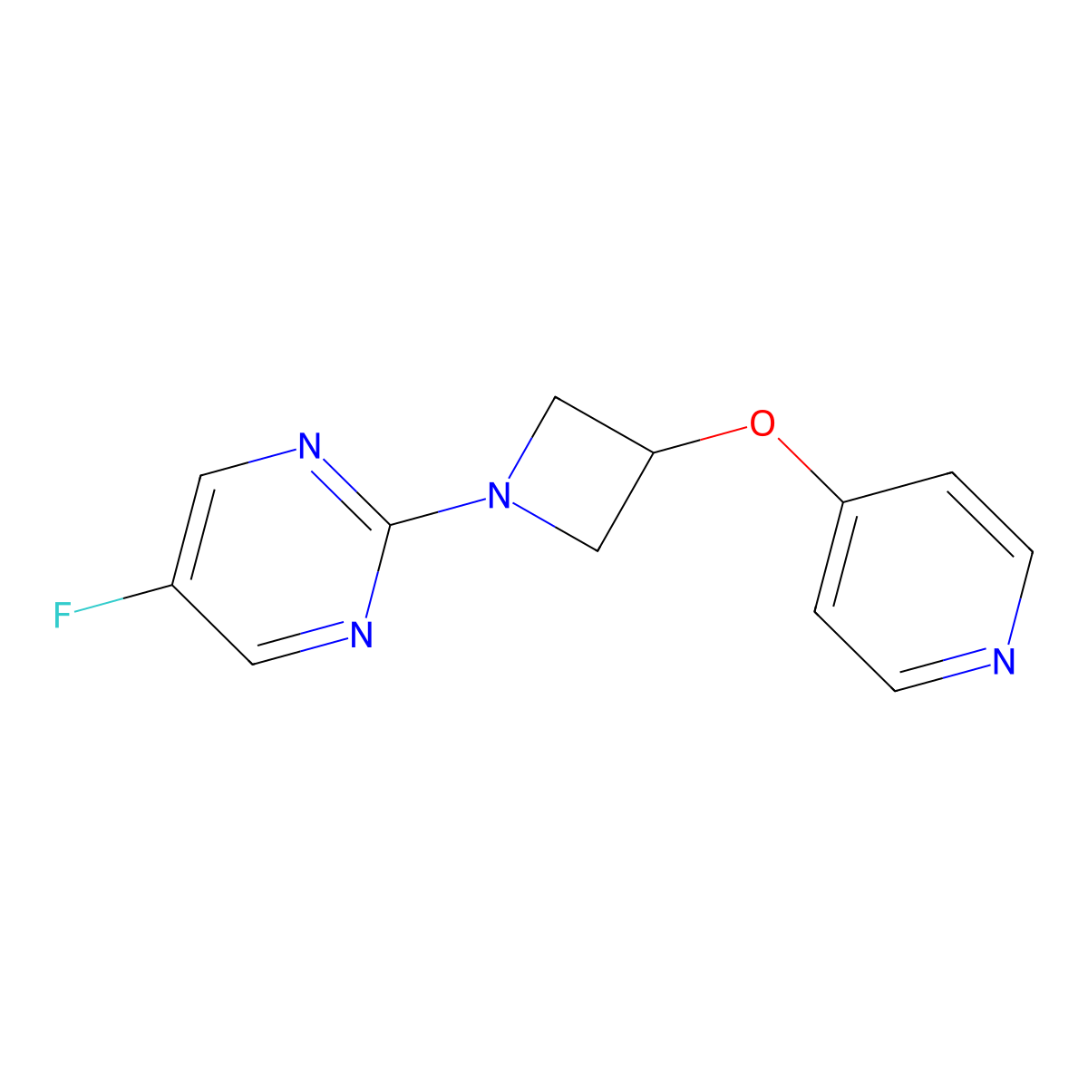 5-Fluoro-2-[3-(pyridin-4-yloxy)azetidin-1-yl]pyrimidine molecular structure, CAS 2380172-75-6