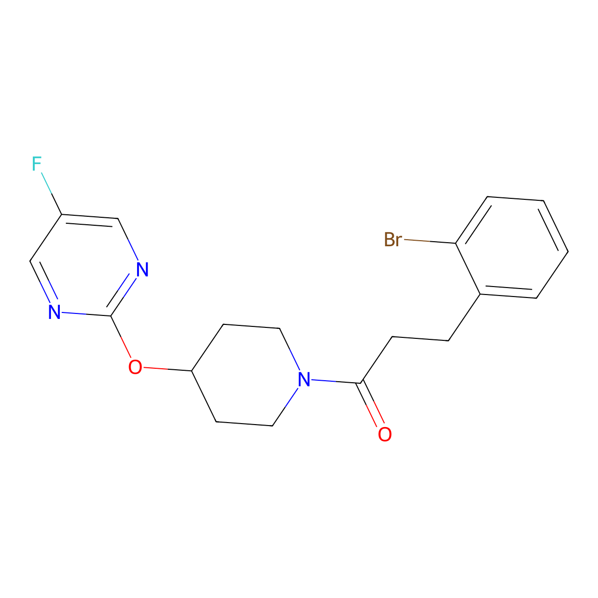 3-(2-Bromophenyl)-1-{4-[(5-fluoropyrimidin-2-yl)oxy]piperidin-1-yl}propan-1-one molecular structure, CAS 2380172-90-5