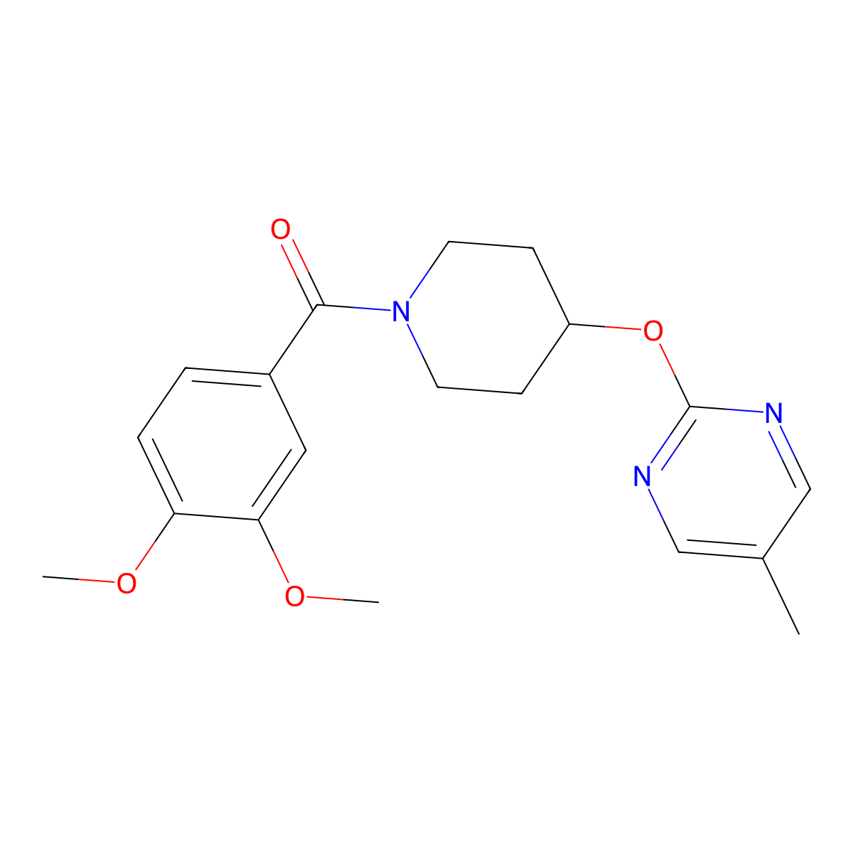 2-{[1-(3,4-Dimethoxybenzoyl)piperidin-4-yl]oxy}-5-methylpyrimidine molecular structure, CAS 2380172-94-9