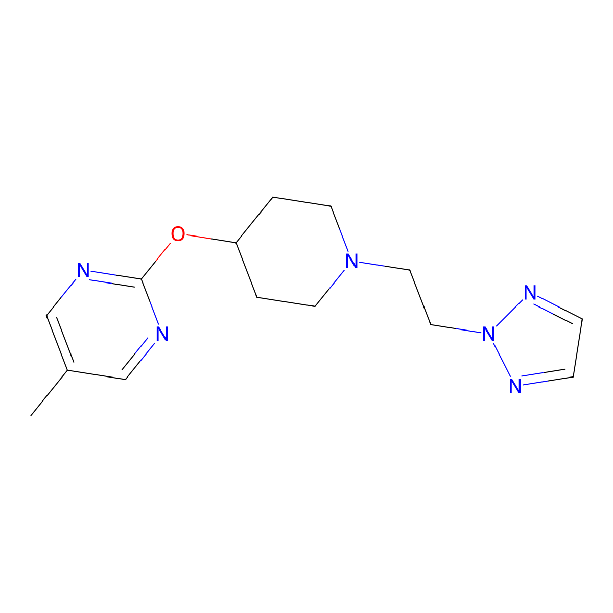 5-methyl-2-({1-[2-(2H-1,2,3-triazol-2-yl)ethyl]piperidin-4-yl}oxy)pyrimidine molecular structure, CAS 2380172-98-3