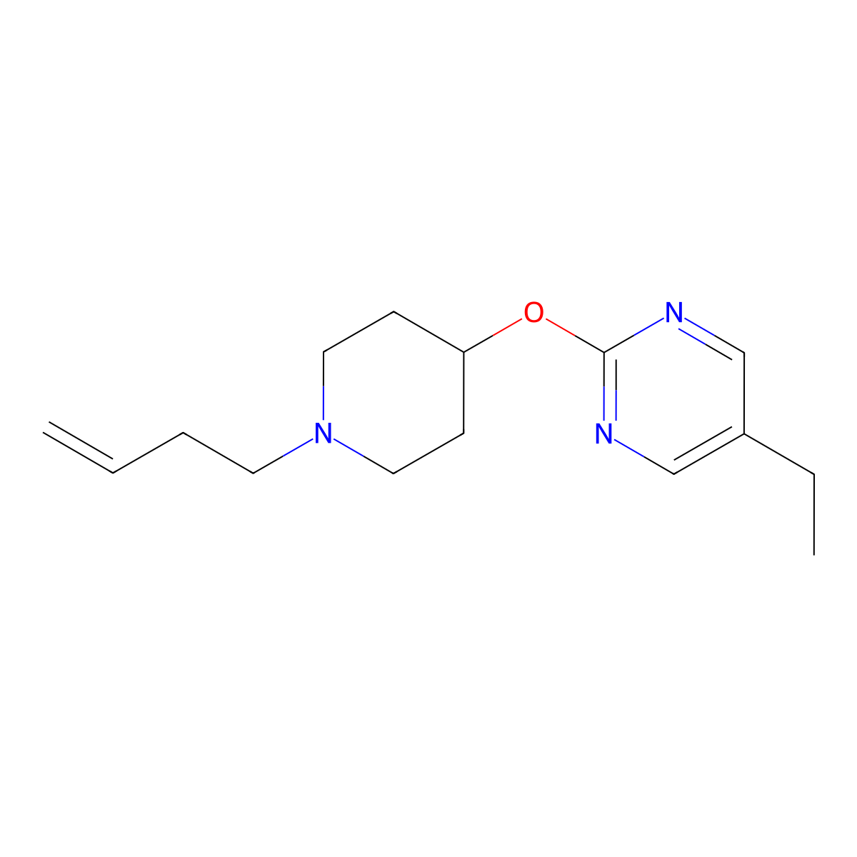 2-(1-But-3-enylpiperidin-4-yl)oxy-5-ethylpyrimidine molecular structure, CAS 2380173-00-0